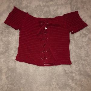 Red crop top